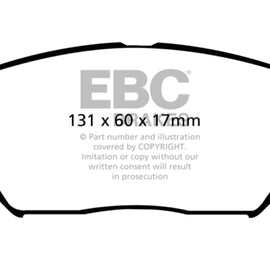 EBC 08-09 Hyundai Azera 3.3 Yellowstuff Front Brake Pads DP41757R