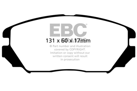 EBC 08-09 Hyundai Azera 3.3 Yellowstuff Front Brake Pads DP41757R