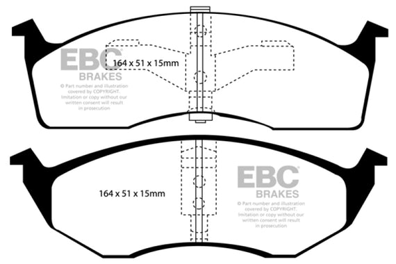 EBC 96-00 Chrysler Town & Country 3.3 (15in Wheels) Greenstuff Front Brake Pads DP61065