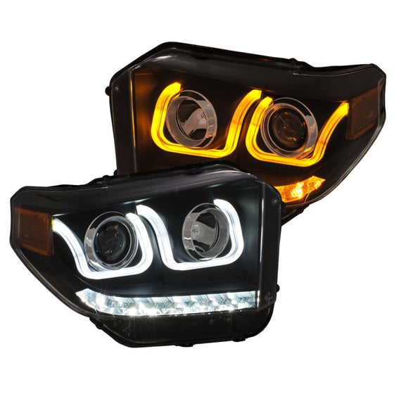 Anzo 111387 Projector Headlights w/ U-Bar Switchback for 2014-2019 Toyota Tundra 111387