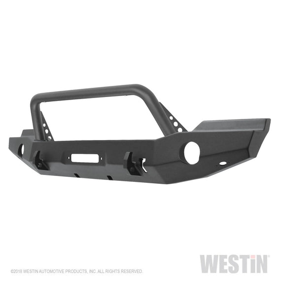 Westin 07-18 Jeep Wrangler JK WJ2 Full Width Front Bumper w/Bull Bar Textured Black 59-80045