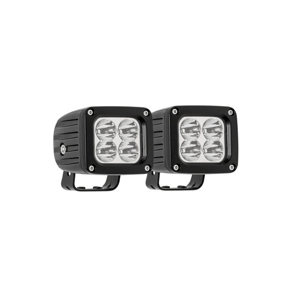 Westin Quadrant LED Auxiliary Light 3 inch x 2.5 inch Spot w/5W Cree (Set of 2) - Black 09-12252A-PR