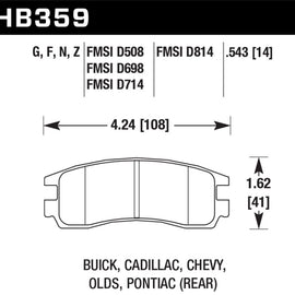 Hawk Performance HB359F.543 HPS Performance Ceramic Brake Pad HB359F.543