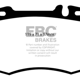 EBC 00-01 Mercedes-Benz M-Class (ML) ML430 4.3 Greenstuff Front Brake Pads DP61363