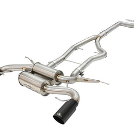 aFe MACHForce XP SS-304 Black Tip 3.0in-2.5in Dia Cat Back Exhaust for 11-13 BMW 49-36328-B