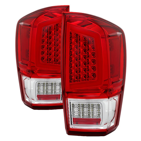 xTune 16-18 Toyota Tacoma Light Bar LED Tail Lights - Chrome (ALT-JH-TTA16-LBLED-C) 9041709