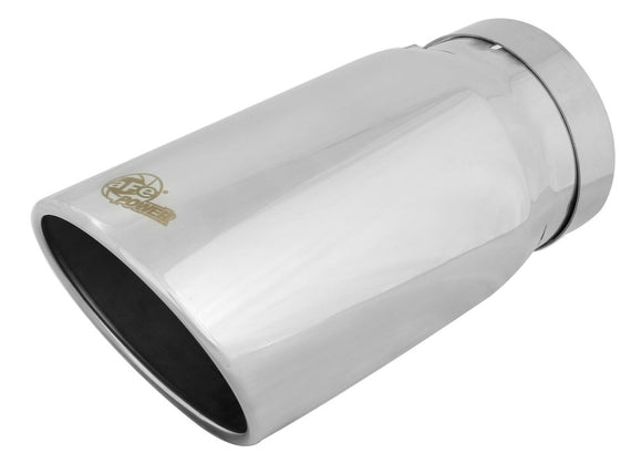 aFe Universal Bolt On Exhaust Tip Polished 5in Inlet x 6in Outlet x 12in Long 49T50604-P12