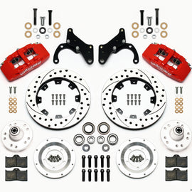 Wilwood Dynapro 6 Front Hub Kit 12.19in Drilled Red 69-70 Impala Drum/Disc 69-82 Vette 140-12946-DR