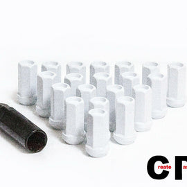 CPR CLOSE ENDED 17HEX STEEL RACING WHEEL LUG NUTS PERFORMANCE WHITE 12X1.5 20P