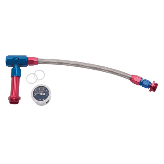 Russell Performance -6 AN to 3/8in Female NPT ProFlex Holley 4150 Dual Inlet Carb Kit (Red/Blue) 641100