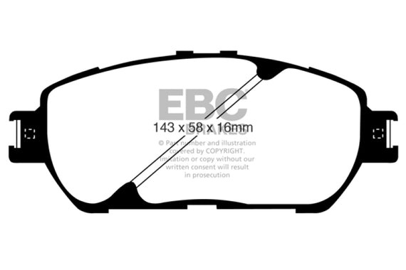 EBC Green Stuff Front Brake Pads for 2010 Toyota Sienna 2.7L - DP61674 DP61674