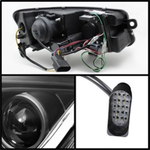 Spyder Audi A6 05-07 Projector Headlights Halogen Light Tube DRL Blk PRO-YD-ADA605-LTDRL-BK 5071903