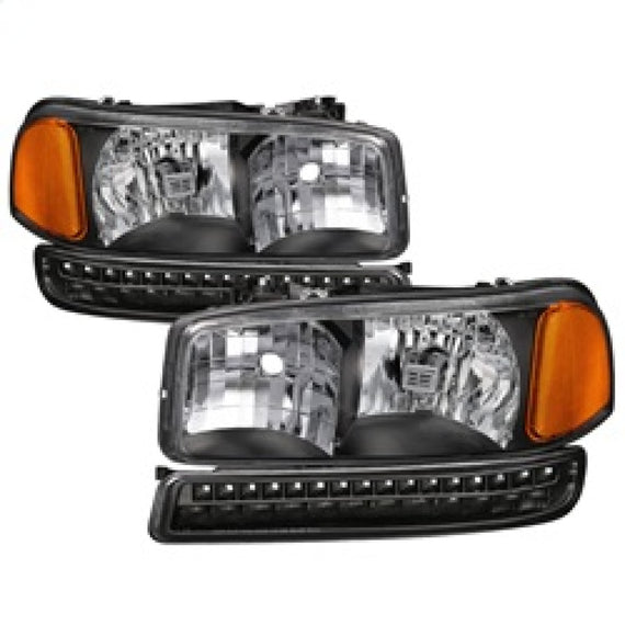 Spyder Black Head Lights & LED Bumper Lights for 99 - 06 GMC Sierra - 9037399 9037399