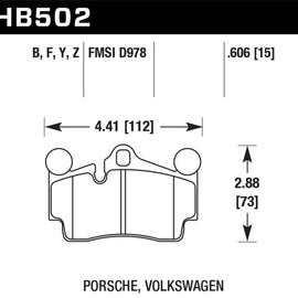 Hawk HPS 5.0 Rear Brake Pads for 2007-2014 Audi Q7 Premium - HB502B.606 HB502B.606