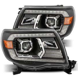 AlphaRex 05-11 Toyota Tacoma PRO-Series Projector Headlights Plank Style Design Black w/DRL 880738