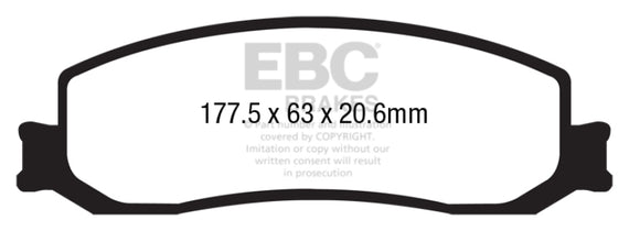 EBC 12 Ford F250 (inc Super Duty) 6.2 (2WD) Extra Duty Front Brake Pads - ED9300 ED93000