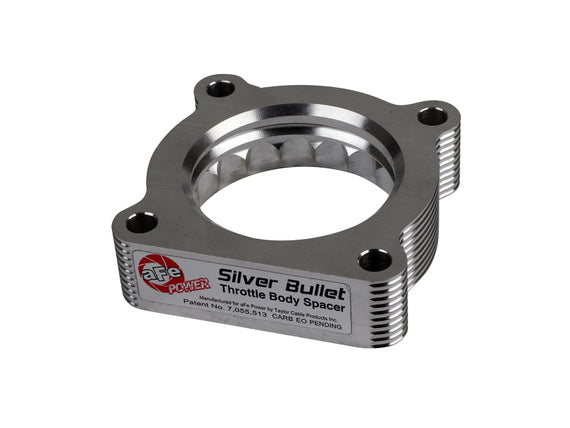 aFe 07-12 Dodge 1500 / 07-12 Dodge Dakota V6 3.7L Silver Bullet Throttle Body Spacer - Silver 46-32010