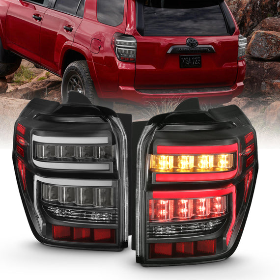 For Toyota 4Runner 2014-2020 Anzo Black Sequential Fiber Optic LED Tail Lights 311311