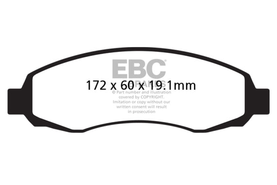 EBC 03-04 Dodge Dakota 2WD 3.7 Greenstuff Front Brake Pads DP61647