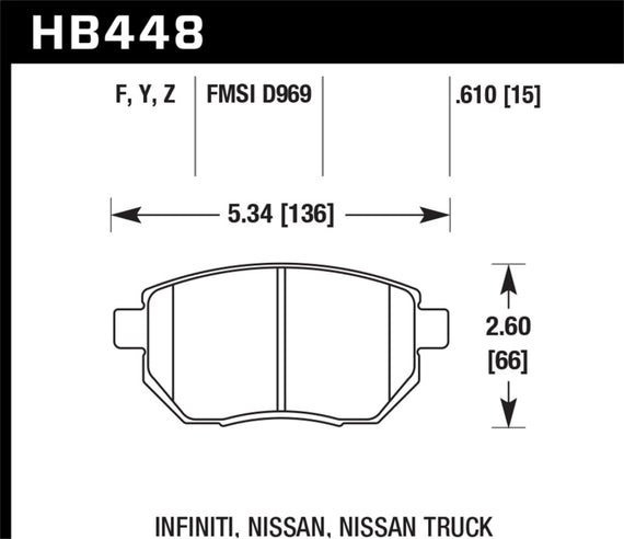 Hawk HB448F.610 HPS High Performance Street Brake Pads [Front Set] HB448F.610