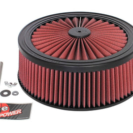 aFe MagnumFLOW Air Filters Round Racing P5R A/F TOP Racer 14D x 5H (Blk/Red) 18-31415