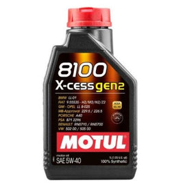 109774 Motul 8100 X-CESS GEN2 5W40 100% Synthetic Performance Engine Oil (1 Lt.) 109774