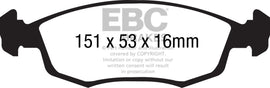 EBC Yellowstuff Front Brake Pads for 11+ Fiat 500 1.4 (ATE Calipers) DP41879R