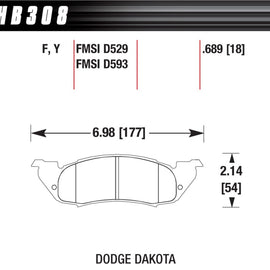Hawk HPS Street Brake Pads HB308F.689