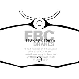 EBC 03-06 Jaguar XJ8 4.2 VP Yellowstuff Rear Brake Pads DP41221/2R