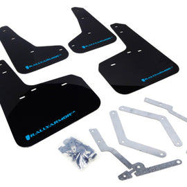 Rally Armor Mud Flaps Black w/NITROUS BLUE Logo Fits 12-18 Focus SE ST RS Hatch MF27-UR-BLK/NB