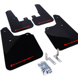 RALLY ARMOR UR BLACK MUD FLAPS FOR 2010-2014 SUBARU OUTBACK  w/ RED LOGO MF16-UR-BLK/RD