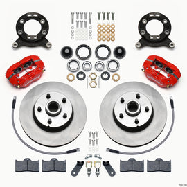 Wilwood Forged Dynalite-M Front Kit 11.30in 1 PC Rotor&Hub Red 1970-1973 Mustang Disc & Drum Spindle 140-13477-R