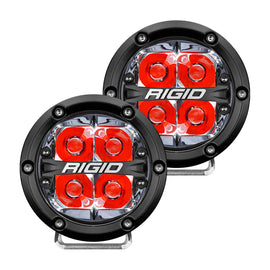 Rigid Industries 360-Series 4in LED Off-Road Spot Beam - Red Backlight (Pair) 36112