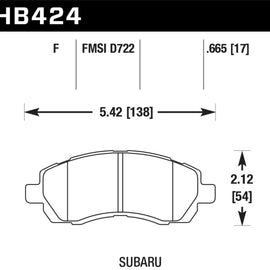 Hawk Subaru HPS Street Front Brake Pads HB424F.665