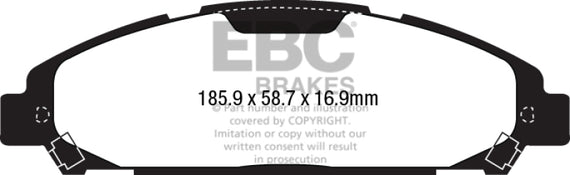 For Ford Mustang 2015-2018 EBC UD1791 Ultimax2 Replacement Front Brake Pads UD1791