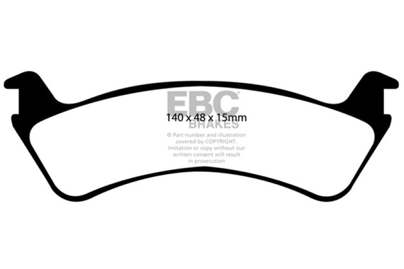 EBC 00-02 Ford Explorer Sport 4.0 2WD (Phenolic Pistons) Extra Duty Rear Brake Pads ED91130