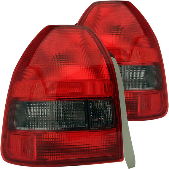 Anzo 221193 Red Smoke Lens Halogen Tail Lights fit for 96-00 Honda Civic 3-Door 221193