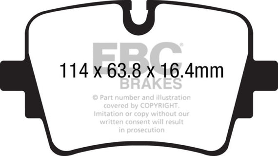 EBC Brakes DP42192R Yellowstuff Street And Track Brake Pads Fits 14-15 F-Type DP42192R
