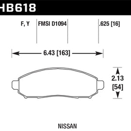 Hawk LTS Disc Brake Pads - HB618Y.625 HB618Y.625