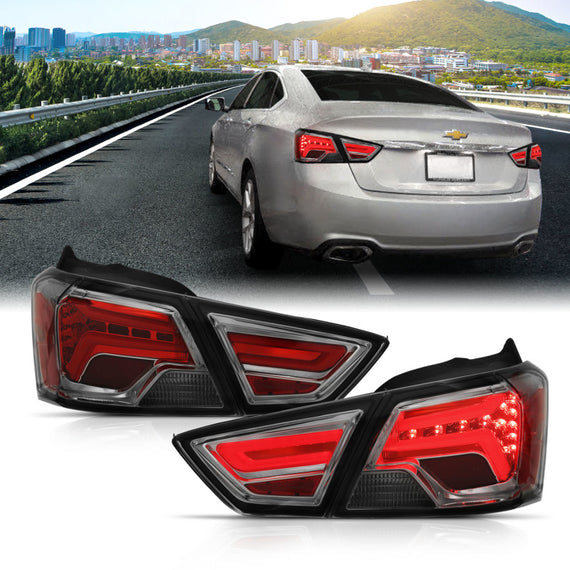 Anzo 321345 Tail Light Assembly LED Smoke Lens 2pc For 14-18 Chevy Impala NEW 321345