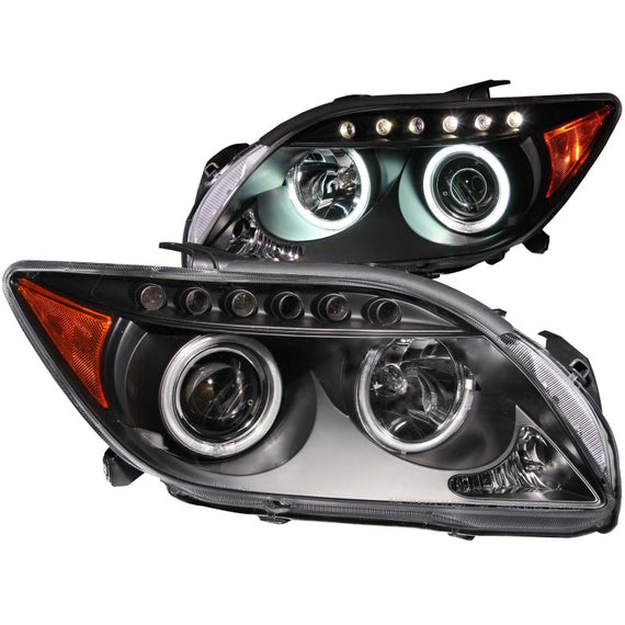 Anzo 121119 Black Clear Lens Projector Headlights with Halo for 05-10 Scion TC 121119