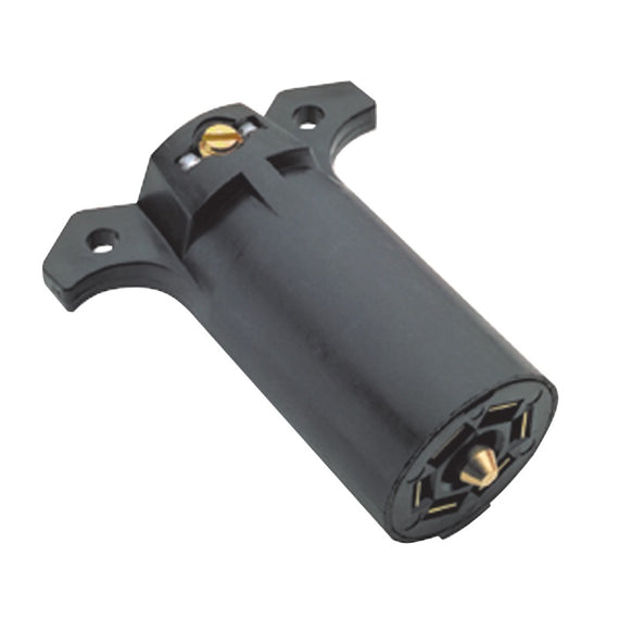 Westin 7-Way RV Round Plastic Trailer Side Connector w/Rubber Seal - Black 65-75021