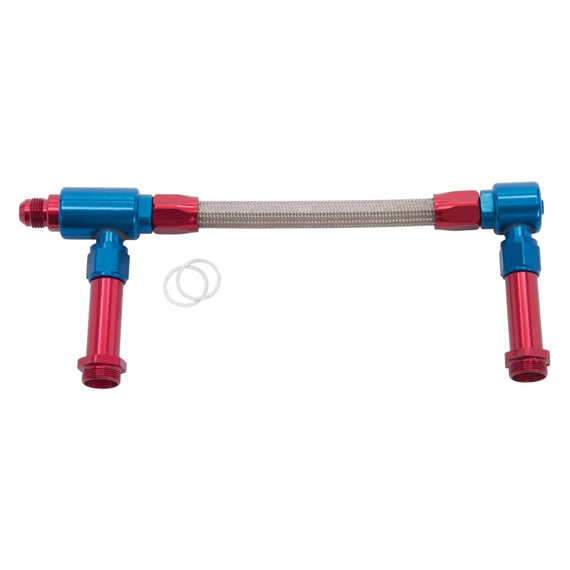 Russell Performance -8 AN to -8 AN ProFlex Holley 4150 Dual Inlet Carb Kit (Red/Blue) 641270