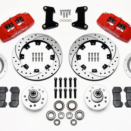 Wilwood Dynapro 6 Front Hub Kit 12.19in Drilled Red 74-80 Pinto/Mustang II Disc Spindle only 140-10742-DR