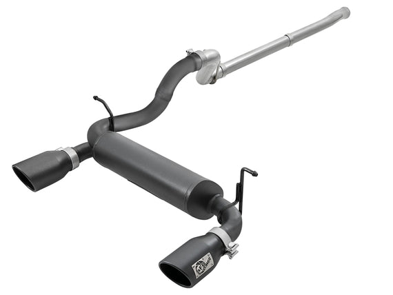 aFe Rebel Series 2.5in 409 SS Cat-Back Exhaust w/ Black Tips 18-19 Jeep Wrangler (JL) V6 3.6L 49-48076-B