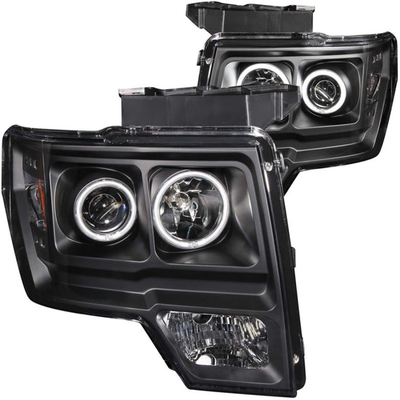 Anzo 111161 Black Halogen Projector with Led Headlight for 09-14 Ford F-150 111161