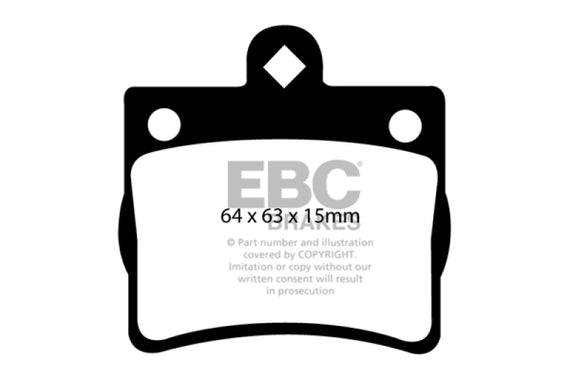 EBC 95-97 Mercedes-Benz C220 (W202) 2.2 (Single Pin Rear) Yellowstuff Rear Brake Pads DP41135R