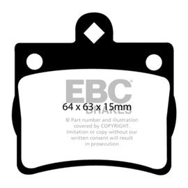 EBC 95-97 Mercedes-Benz C220 (W202) 2.2 (Single Pin Rear) Greenstuff Rear Brake Pads DP21135