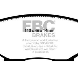 EBC DP4802R YELLOWSTUFF ULTIMATE RACE BRAKE PADS - FRONT DP4802R