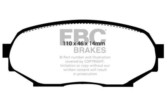 EBC DP2802 GREENSTUFF STREET ORGANIC BRAKE PADS - FRONT DP2802